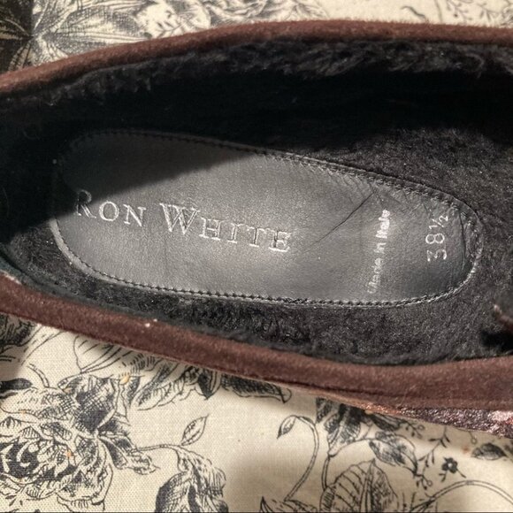 RON WHITE Sz 38.5 Velvet Loafer with Chunky Vibram Sole. Made in Italy - Picture 11 of 11